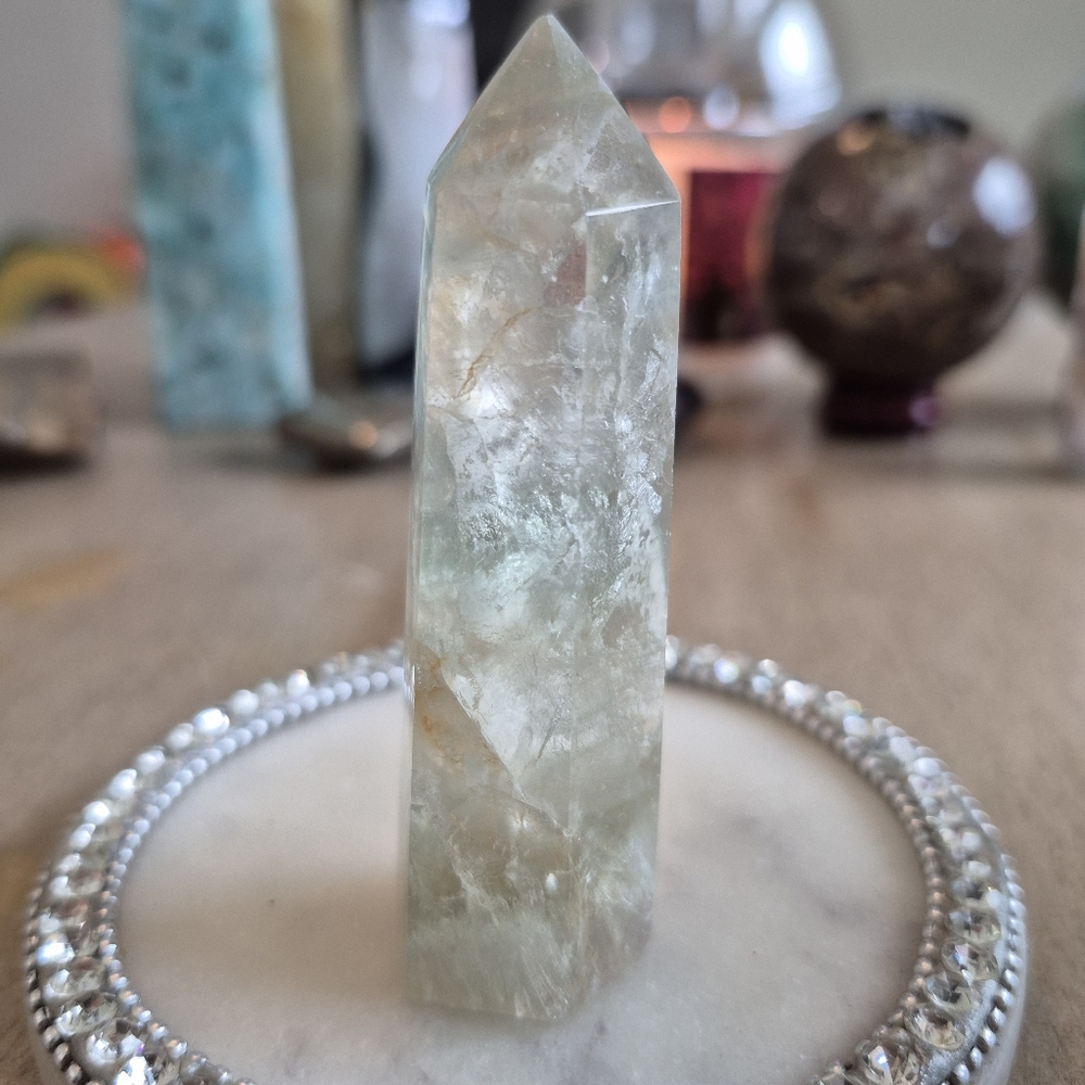Natural Fluorite Crystal Point Obelisk Tower New #S - Picture 4 of 9